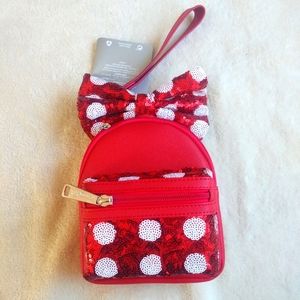 Disney Loungefly Red Polkadot Sequence Wristlet